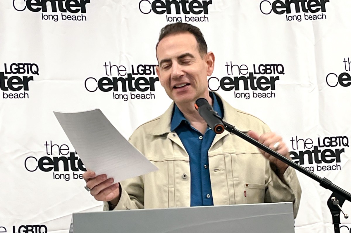 Speaking at the Long Beach LGBTQ Center Library&nbsp;opening